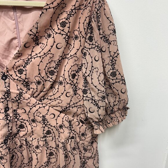 Disturbia rosethorn corset Pink and Black Midi Dress plus size US 16 - Picture 7 of 11